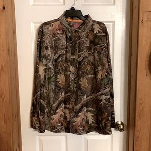 She Outdoors Camo button down shirt